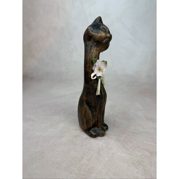 Vintage Siamese Cat Figurine Long Neck 1970s Mod MCM Ceramic - Picture 7 of 8